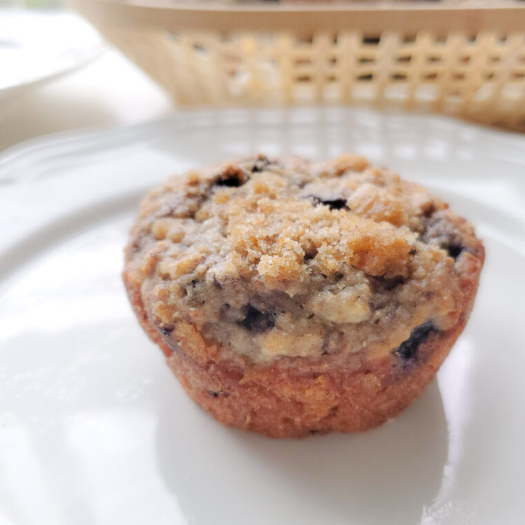 Vegan Blueberry Muffins with Strudel topping