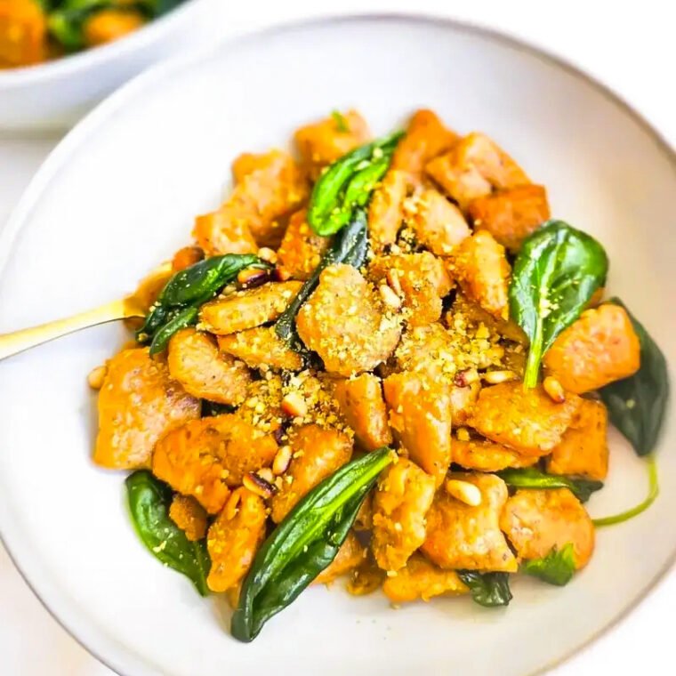 Pumpkin Gnocchi with Spinach and Brown Butter Sauce