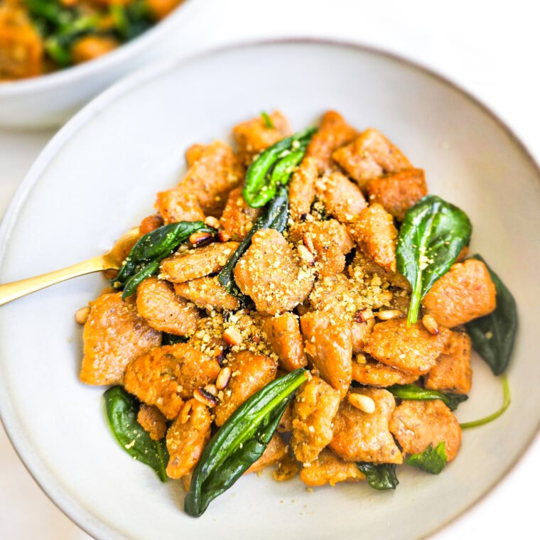 Pumpkin Gnocchi with Spinach and Brown Butter Sauce