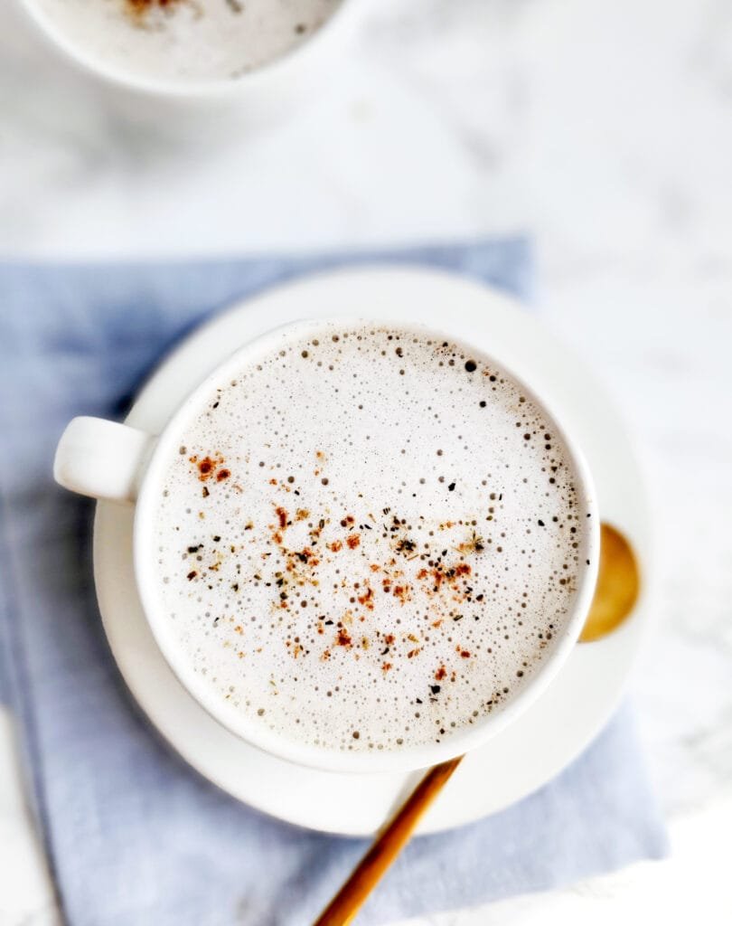 Tea on cloth napkin