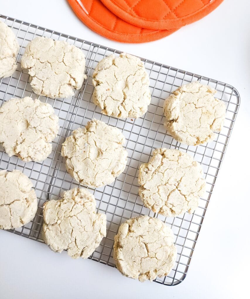 Coconut flour scones on rack