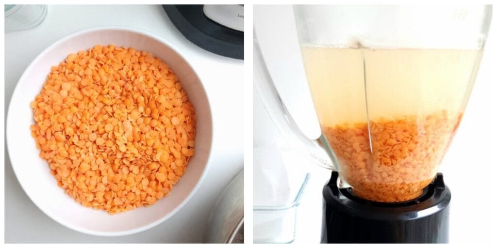 Lentils in blender