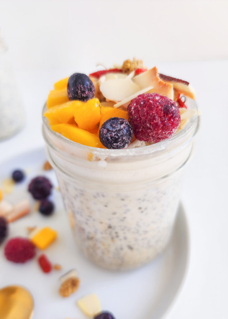 Mango Coconut overnight oats with Chia Seeds 4