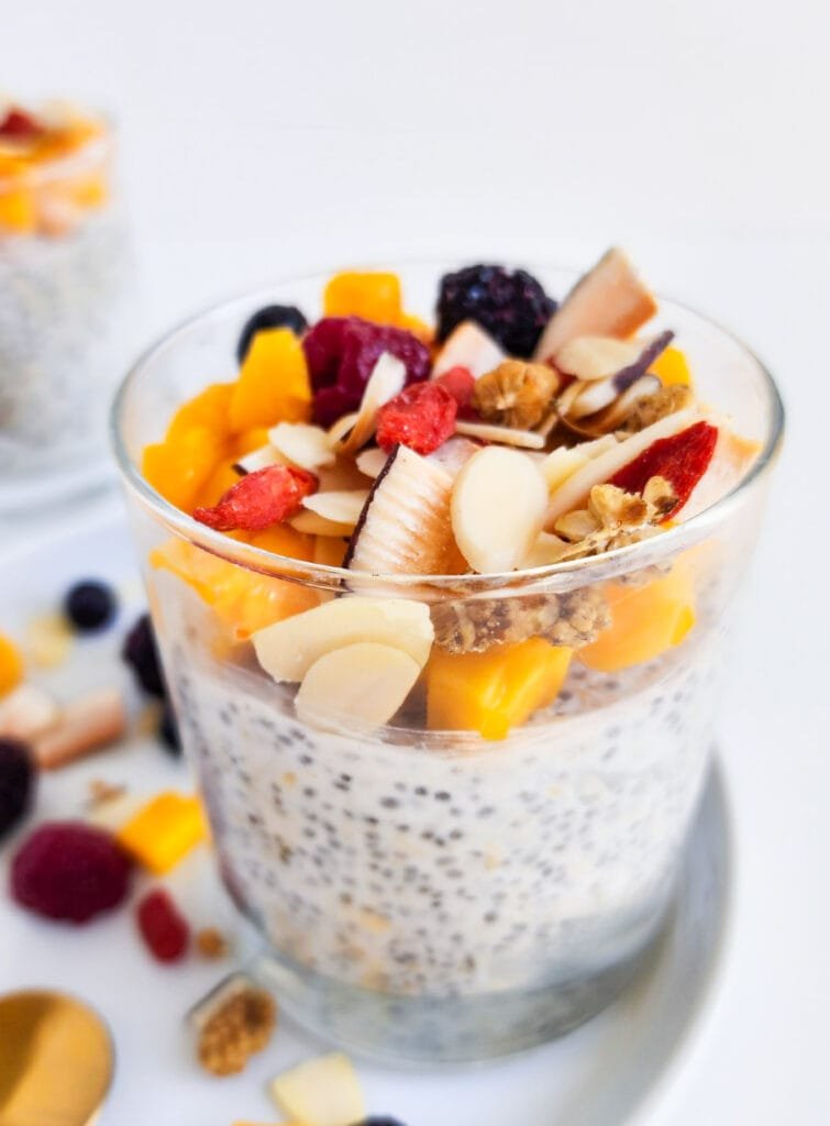 Mango Coconut overnight oats with Chia Seeds 1